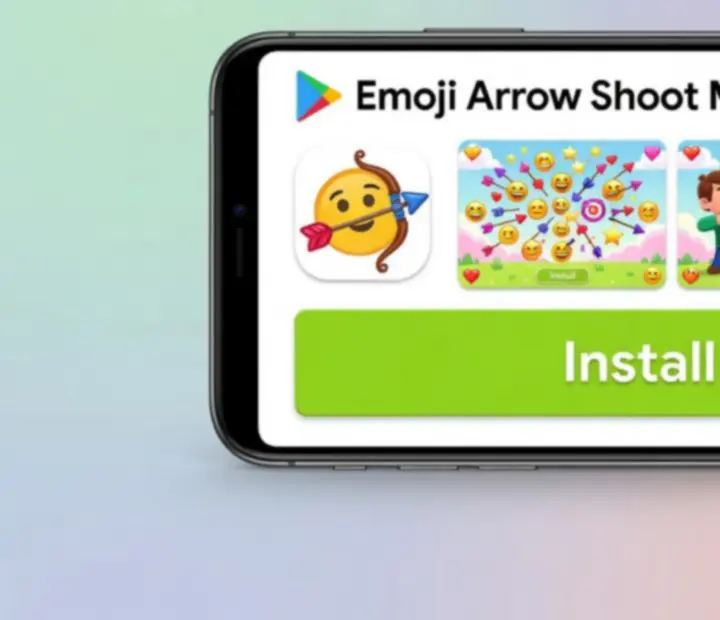 Présentation d'Emoji Arrow Shoot Master sur la fiche Google Play